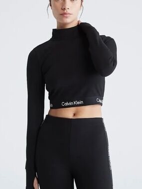 Calvin Klein Black Zip-Front sweatshirt with Logo Pull